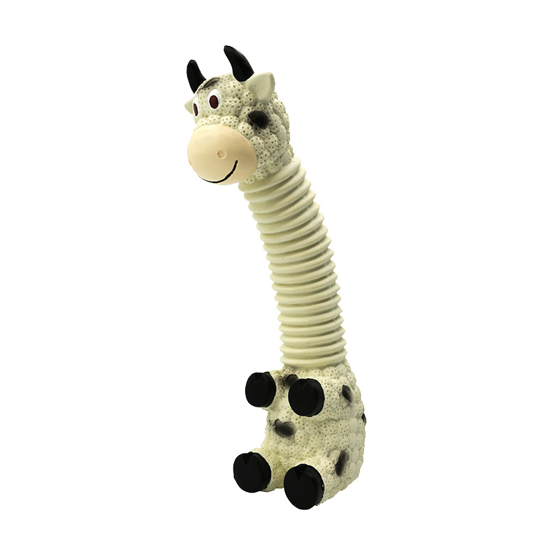 Latex Dog Toy with Elastic Tube Squeaker for Fun Training Interaction Chewing