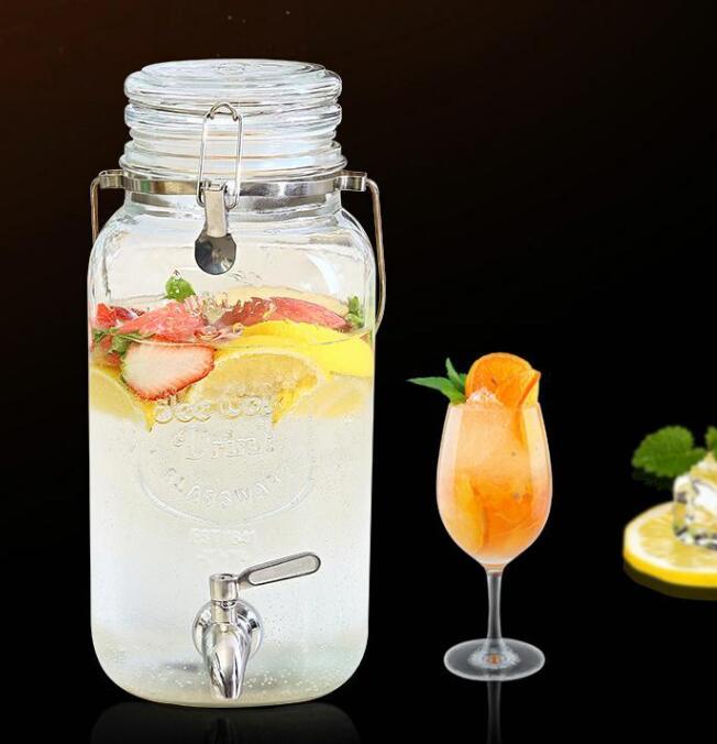 3.6L glass lid juicer dispenser with handle