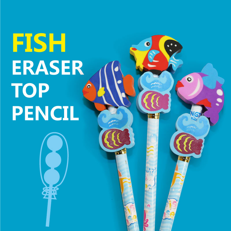 ZD-6407 fish eraser top pencil