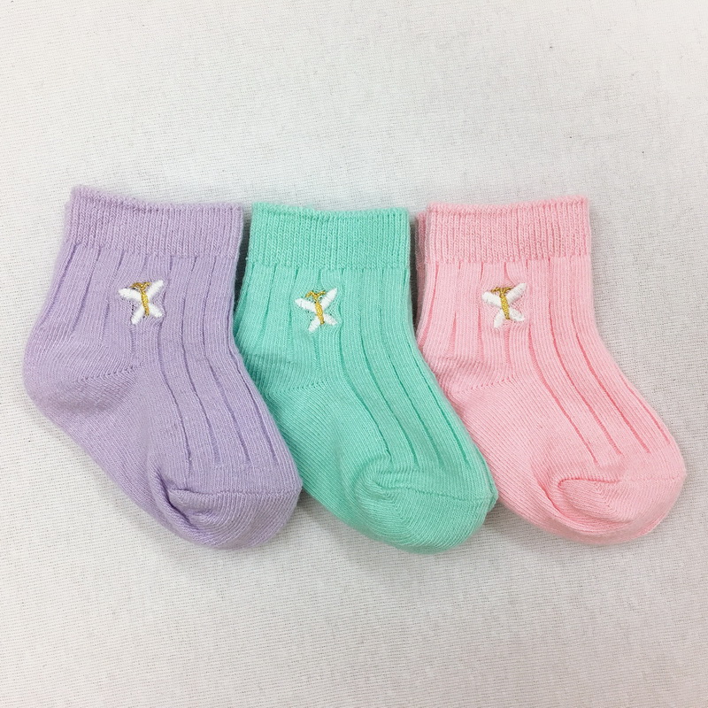 baby sock with embroidery