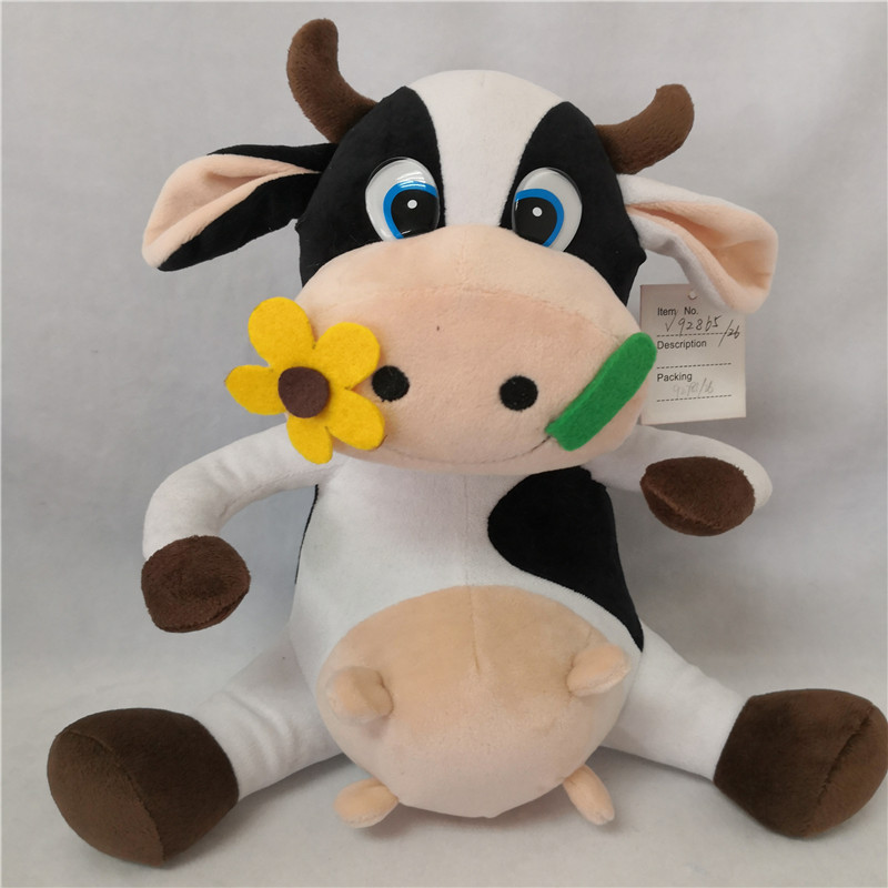 plush cow w/flower