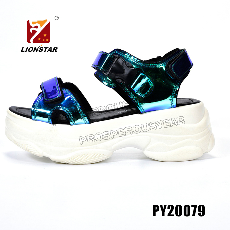 Fashion Heel Strap Colorful Women TPR Sandal