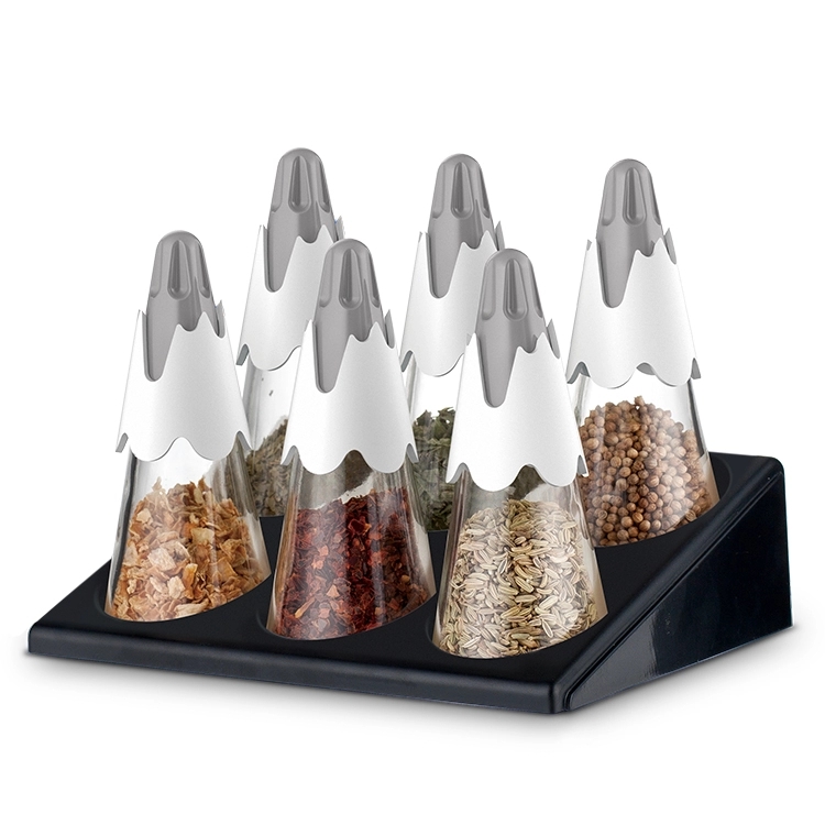 6 Jars Spice Rack Set