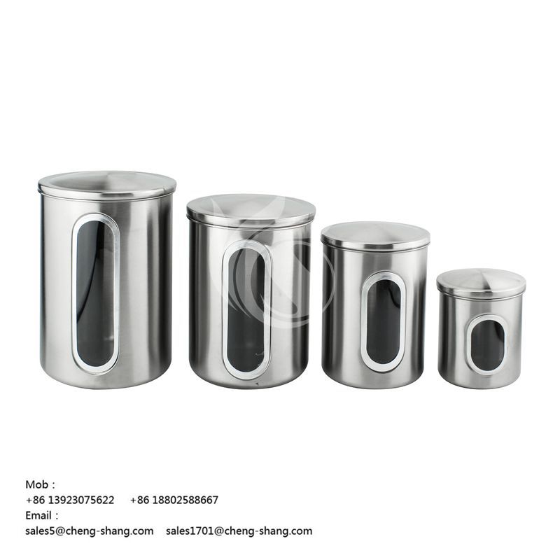 Kitchen Canister, Stainless Steel Canisters Storage Sets with Fingerprint Resistance Lid