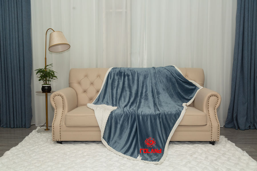 Flannel With Cutting + Mink Backside, 2 Layer Blanket/Throw