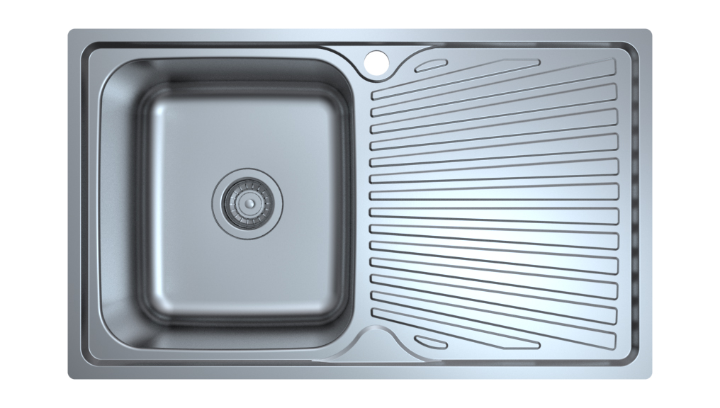 Stainless Steel Drop-in Single Bowl Sink With Drainboard, R60