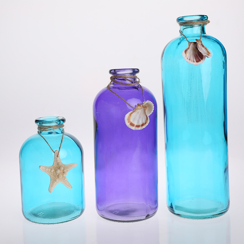 glass vase glass bottle painted glass vase
