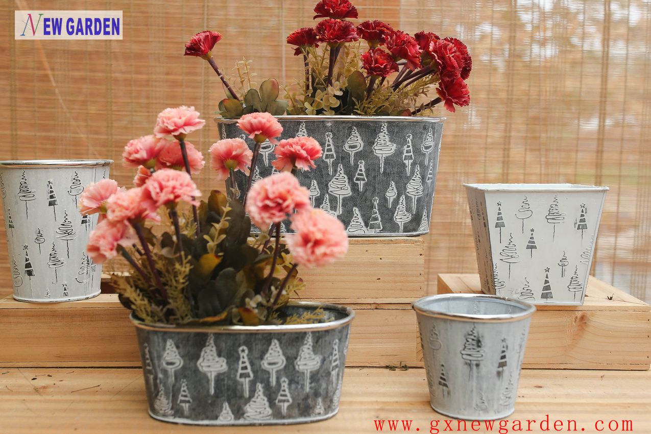 zinc flower pot