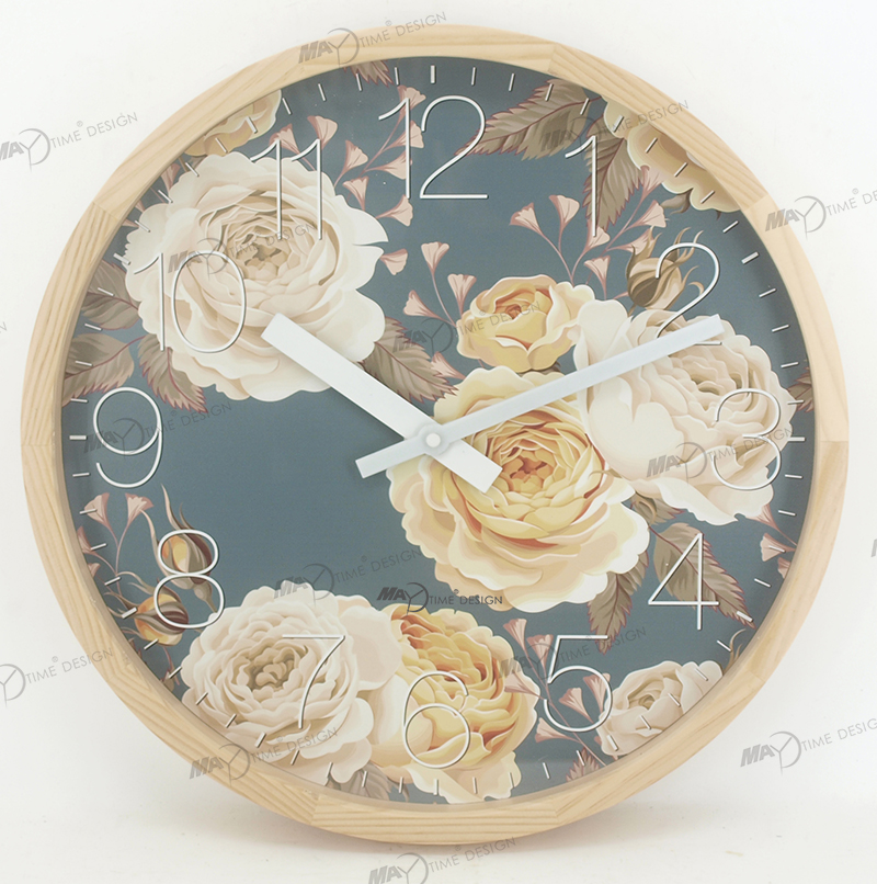 Solid wood wall clock 25416