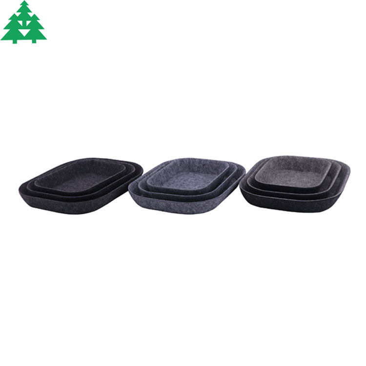 Rectangular mold felt basket, S/3