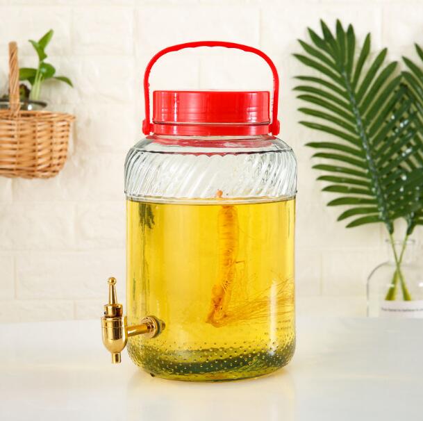 2-25L Large glass food storage jar drink dispenser for wine juice and enzymes