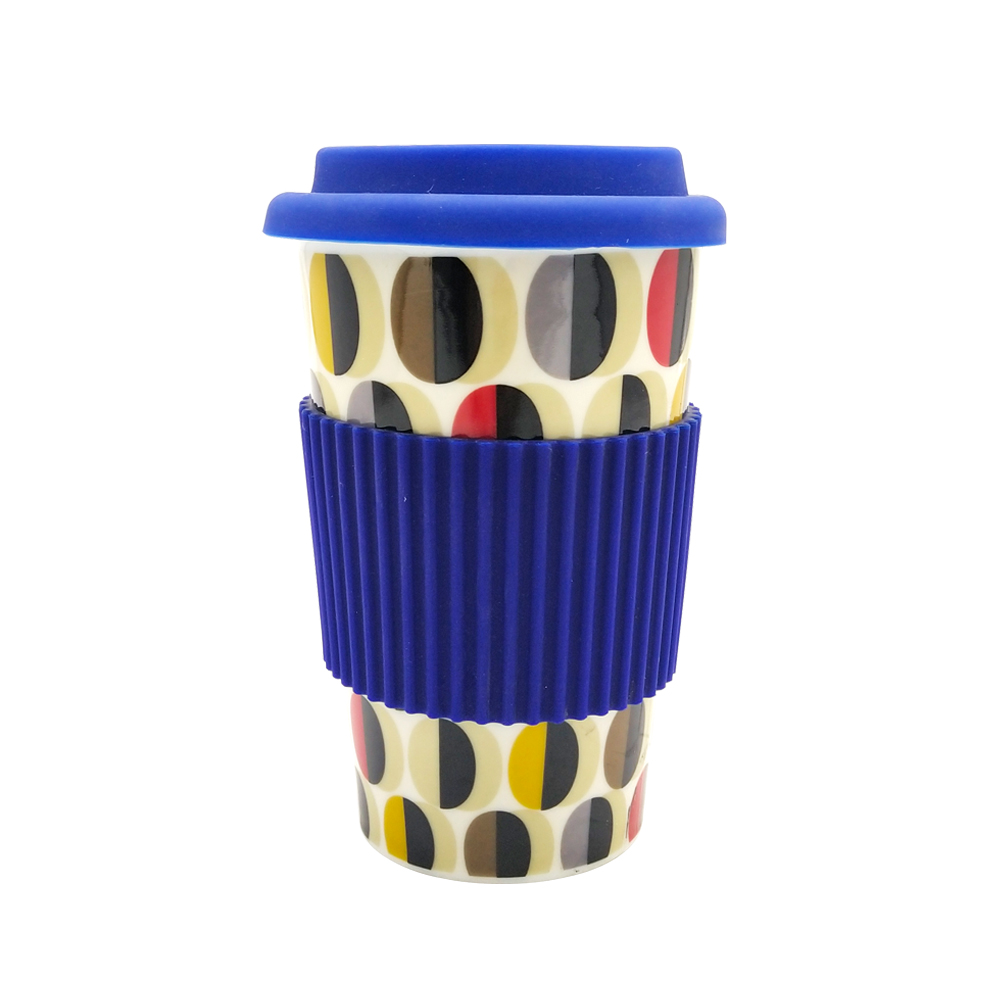 Mug with silicone lid&base