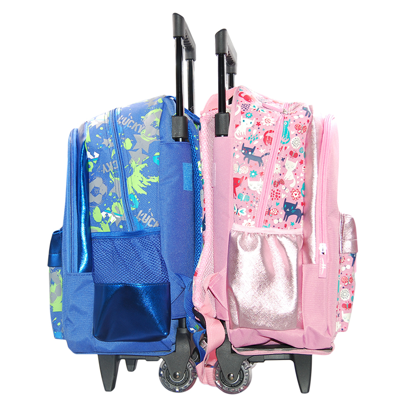 Customized Full Printing Two Layers Student School Trolley Backpack /Bag