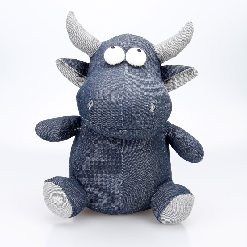 Jean Stuffed Cow toy for home decoration