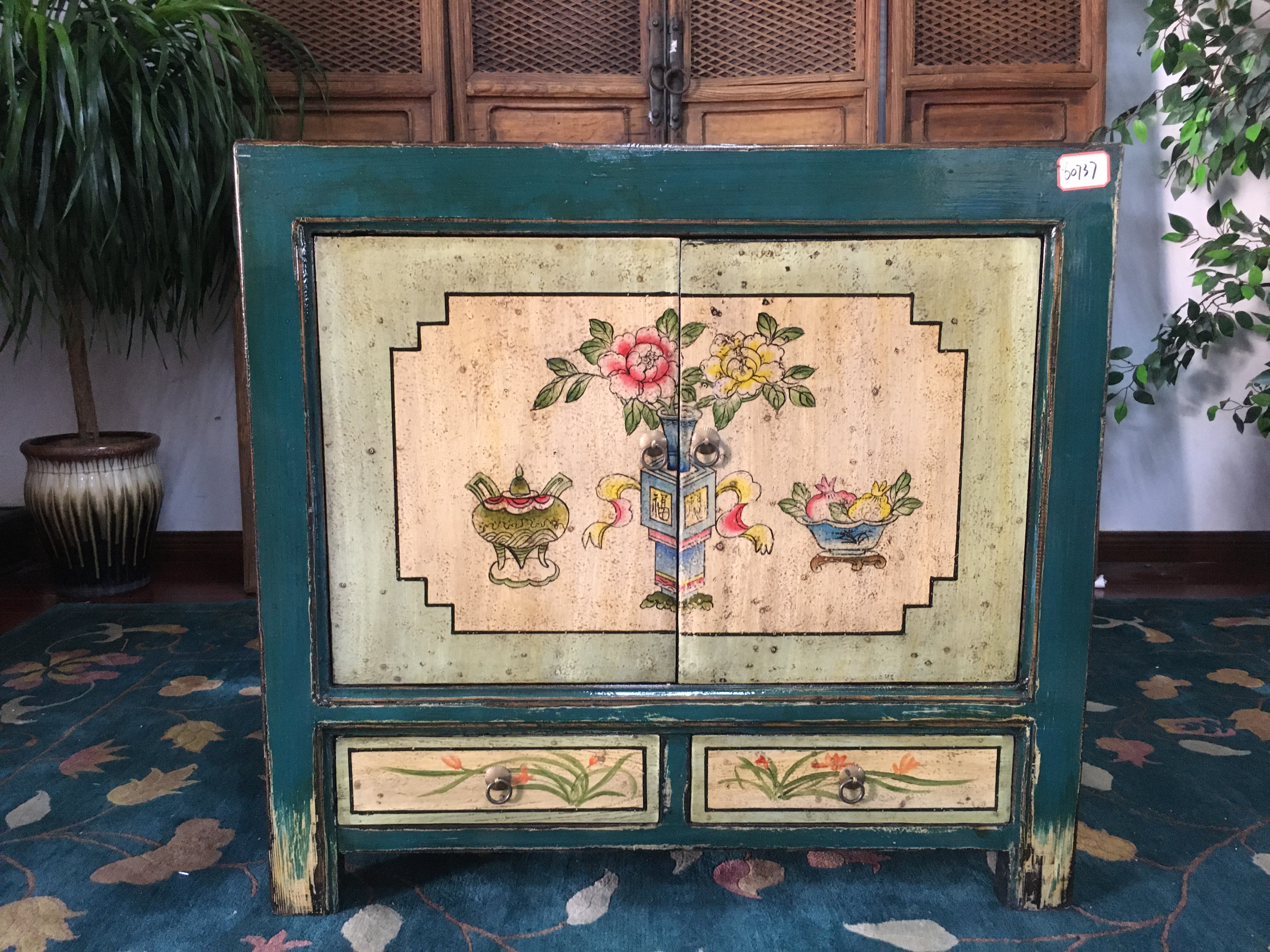 chinese anqitute 2 drawer 2 door painted cabinet /wooden furniture/ antique furniture / solid furniture/ elm furniture/living room funiture/bedroom furniture/dining room furniture