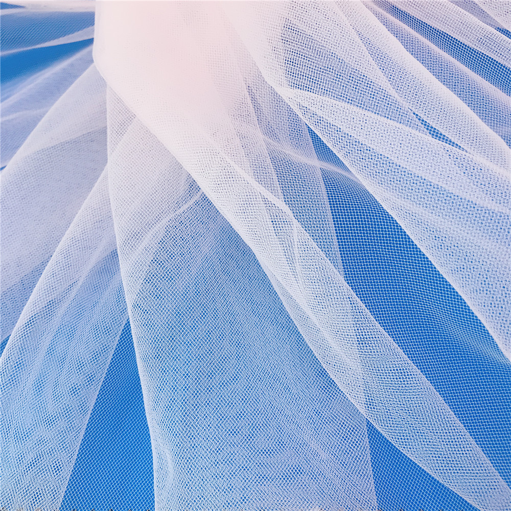 100% Nylon 20D soft tulle mesh fabric for wedding dress