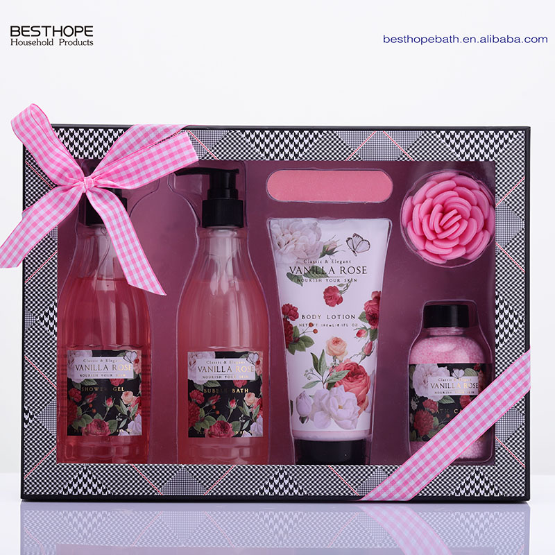 OEM ODM lady floral body care spa bath gift set