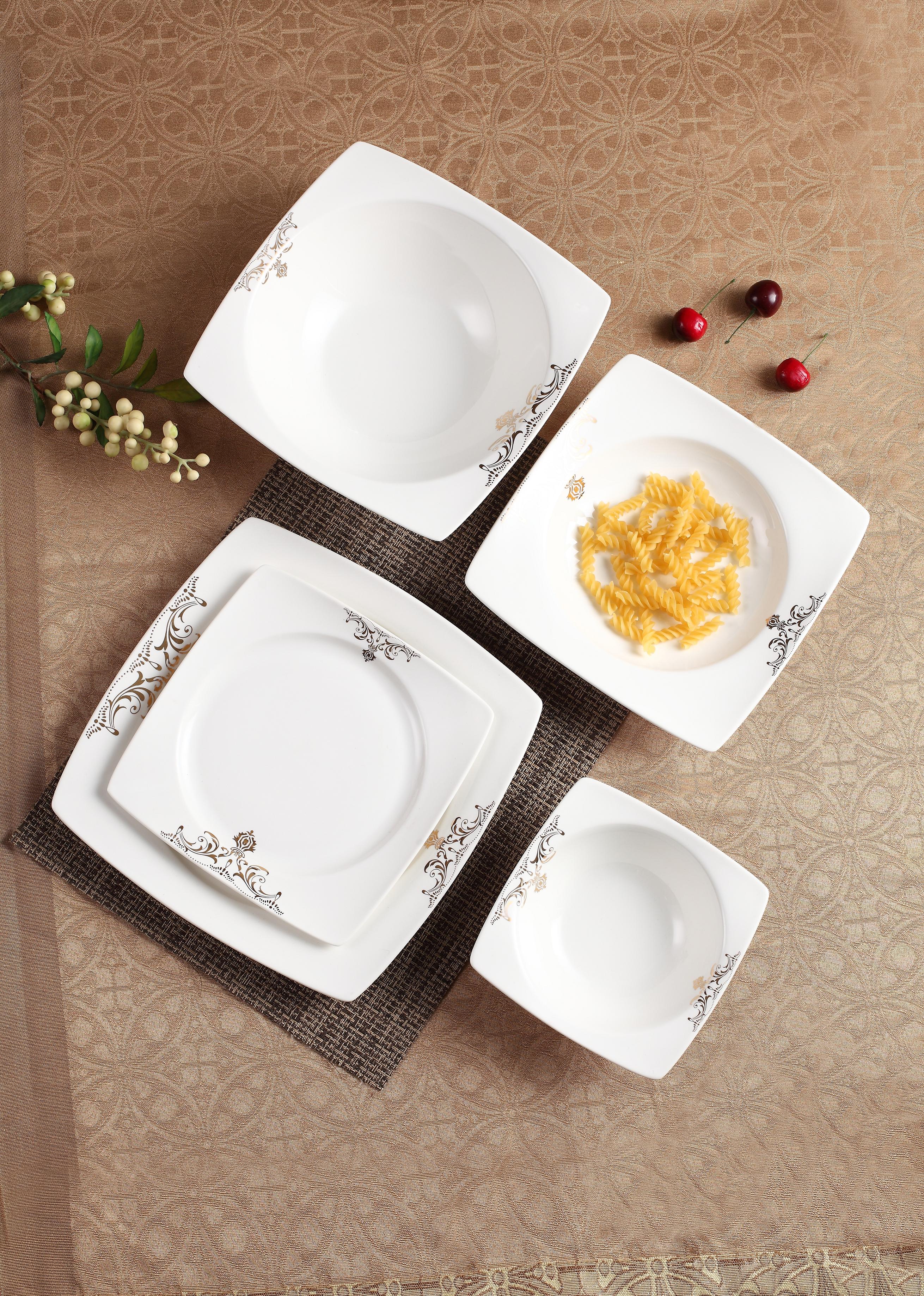 Square Dinner Set 24pcs/19pcs/18pcs