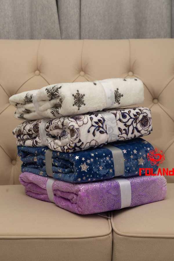 Flannel With Silver/Gold Foil Blanket/Throw