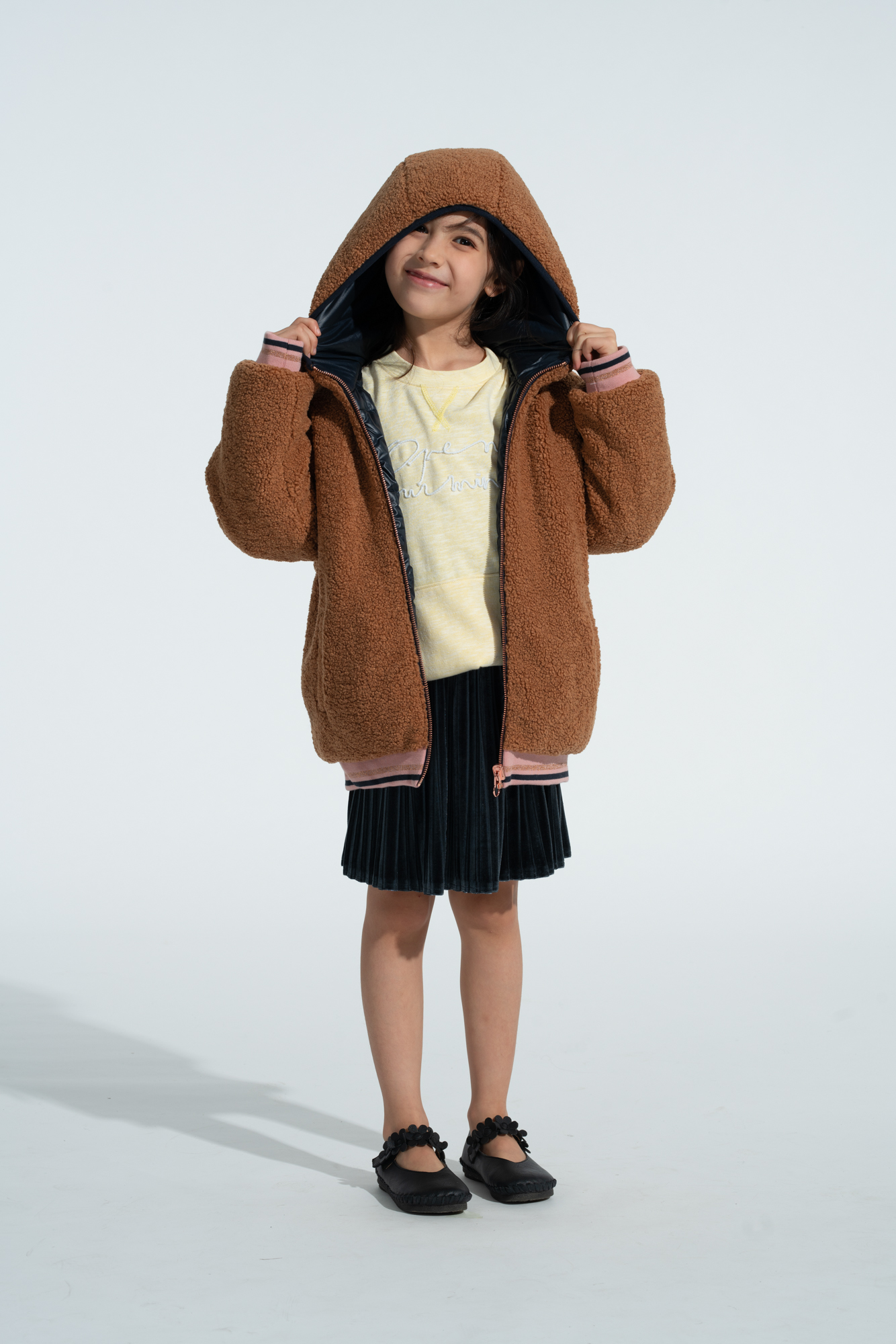 KIDS outwear, KIDS reversible jacket, GIrls outwear, Girls jacket，Fake fur jacket