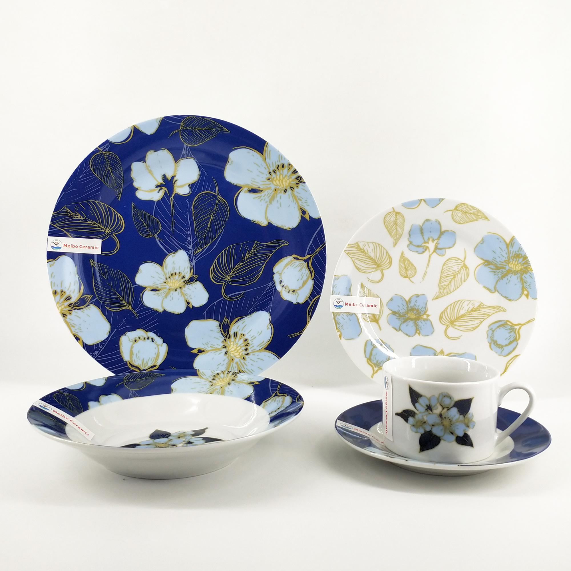 Porcelain with full decal 20pcs dinnerware set