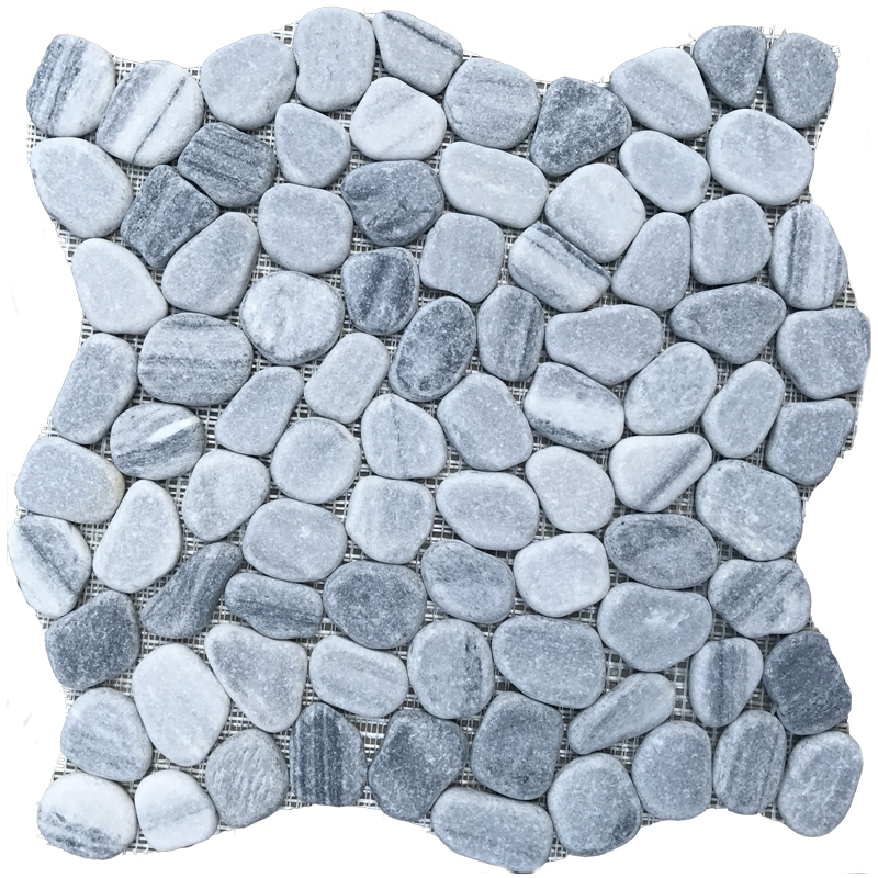 Double Flat Mesh Back Pebble Stone Flooring
