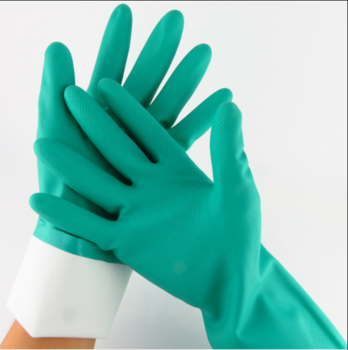 CE nitrile flock lining household gloves, 15 mil household hand gloves