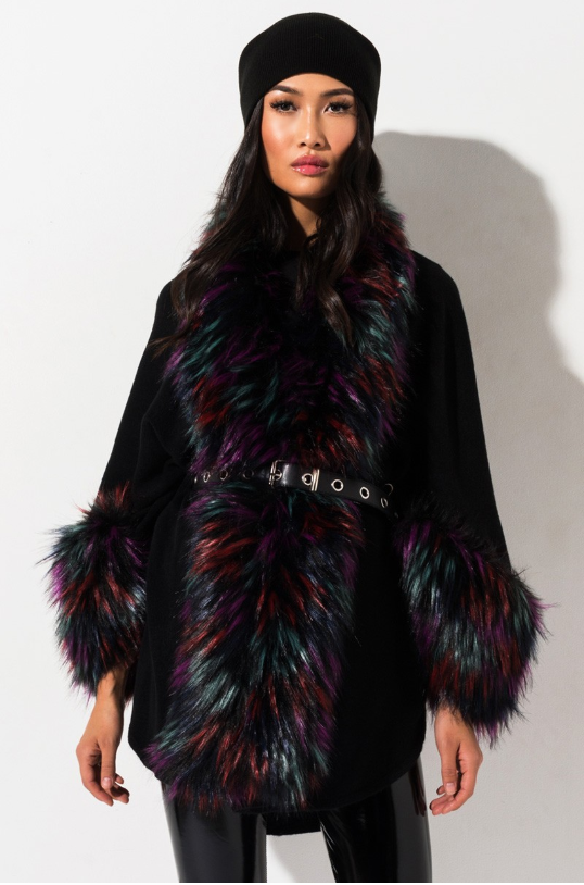 Faux Fur Poncho