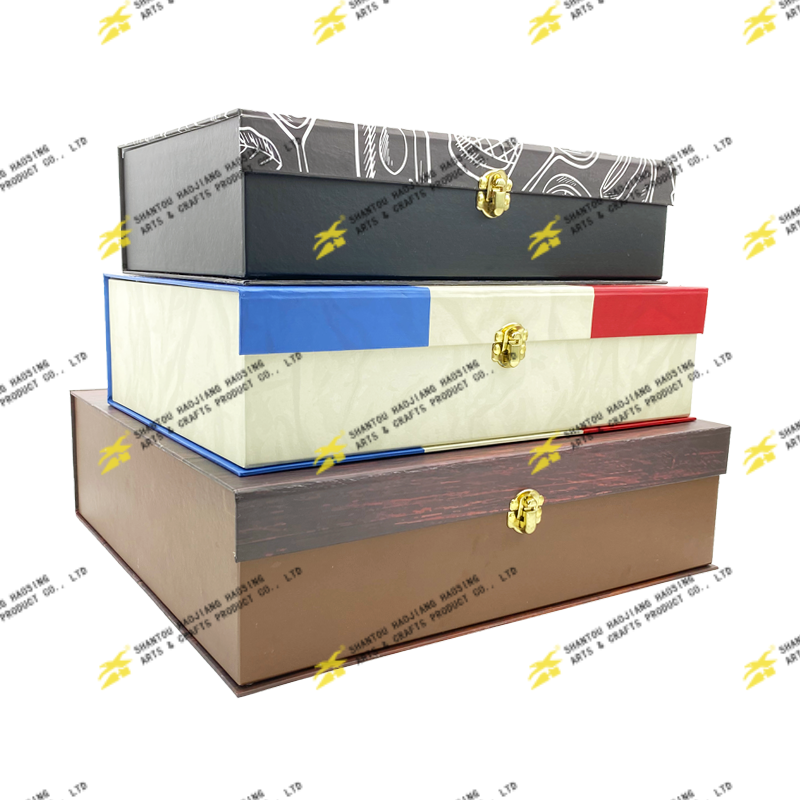 Wine Box With Lock Set Of 3