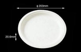 Paper pulp tableware 8" Round Plate