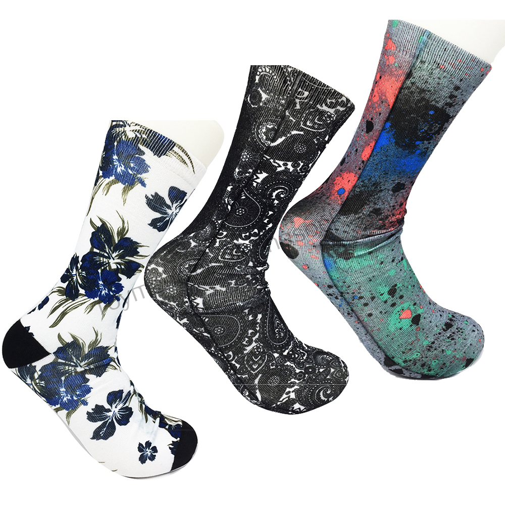 men athletic socks print socks