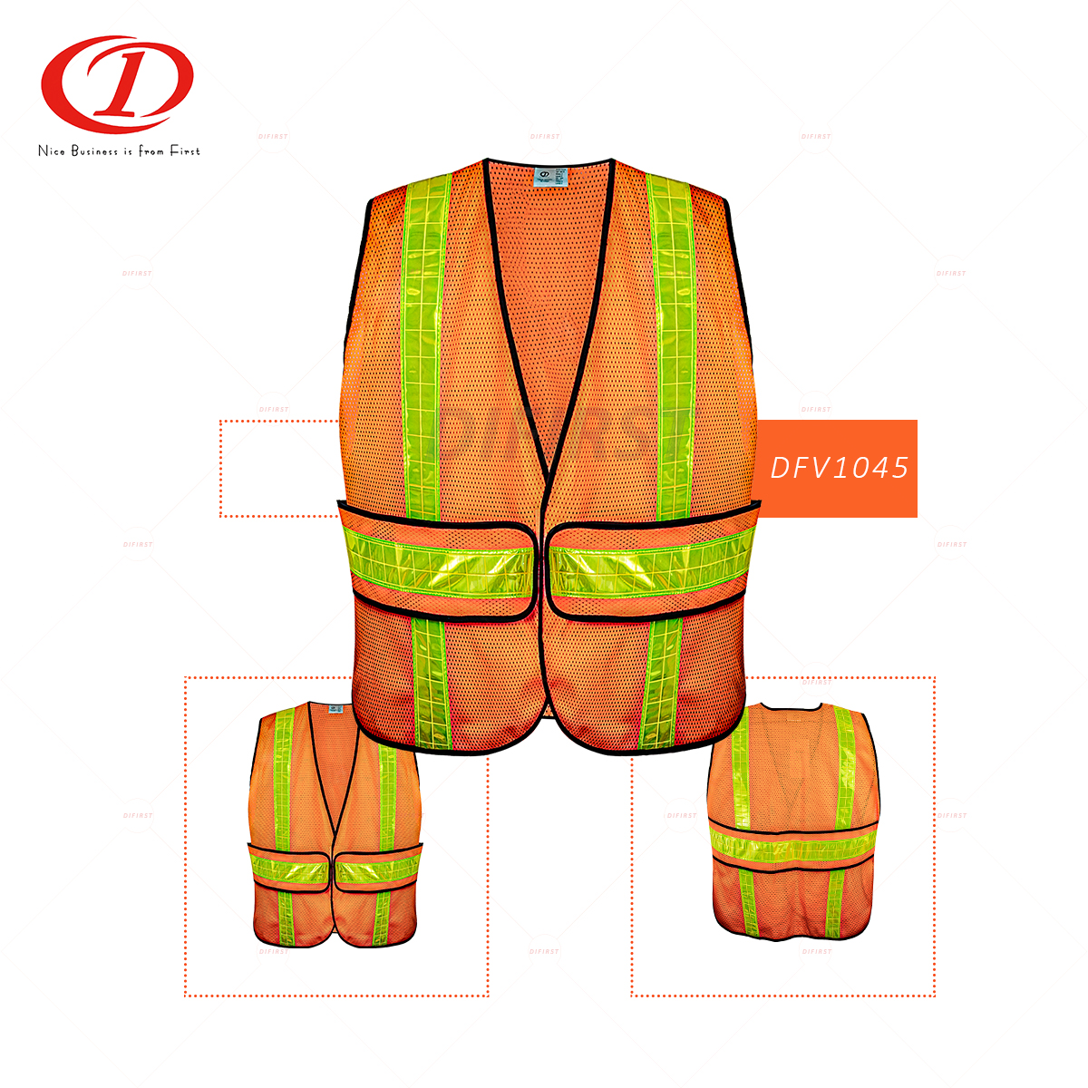Factory Safety Vest with Crystal Tape
