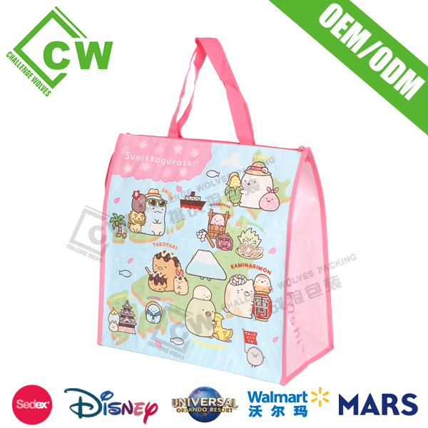 Lamination Zipper Shopping Bag