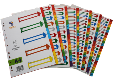 0) Multi color 11 holes PAPER Index divider office file organizer A-Z 1-31 JAN-DEC
