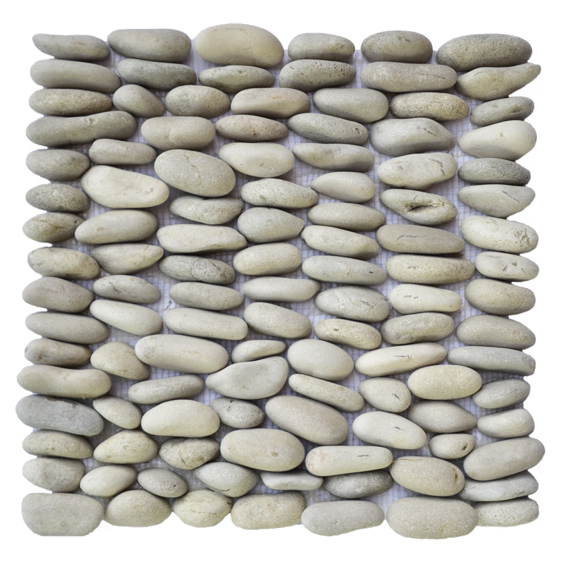 Non Slip White Cobble Stone Tile For Floor Paving