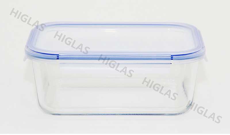 1.8l/1.3l/0.9l Rect. Borosilicate Glass High Food Container With Fixing Pp Lid