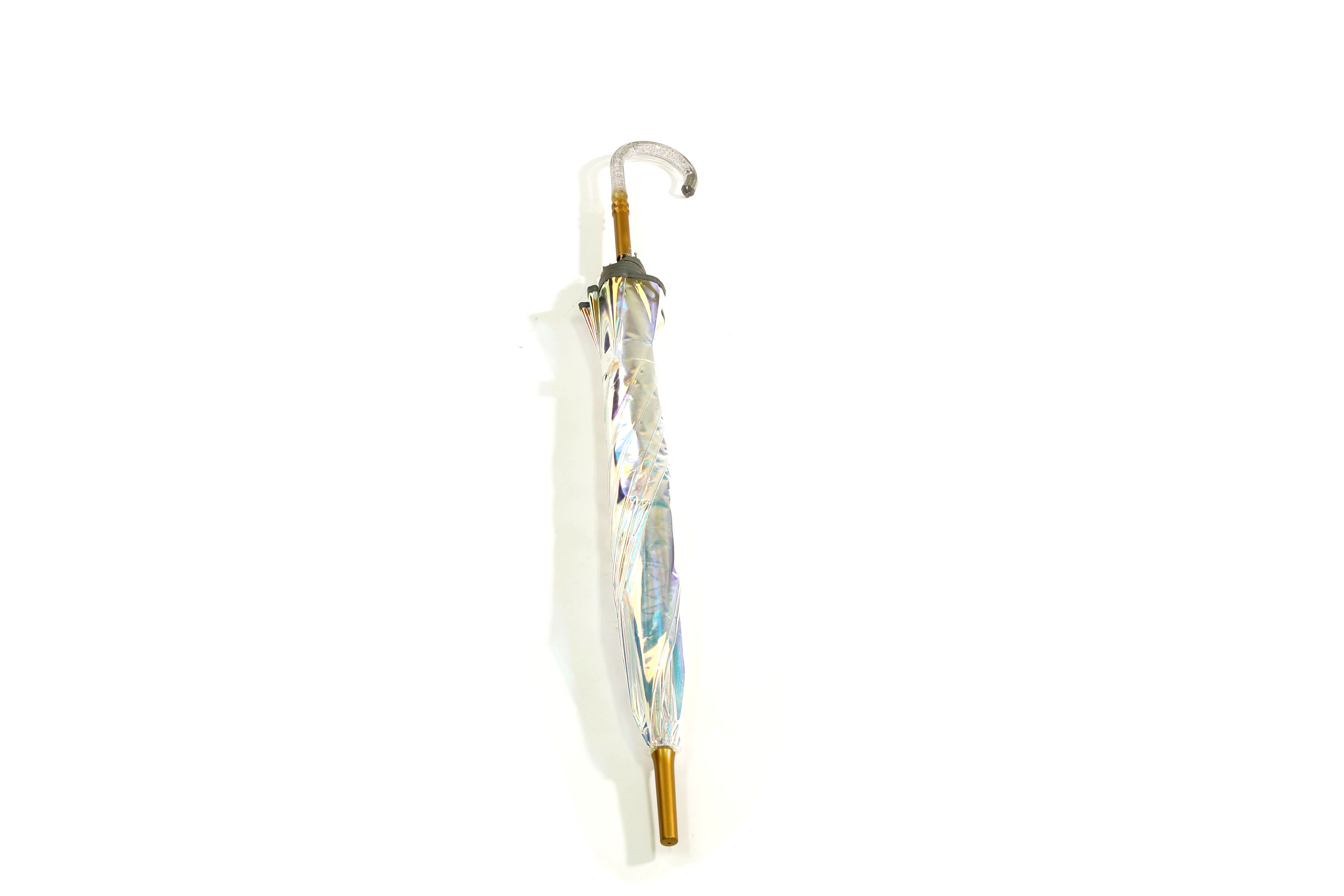 Transparent TPU with iridescent effect finishing stick umbrella