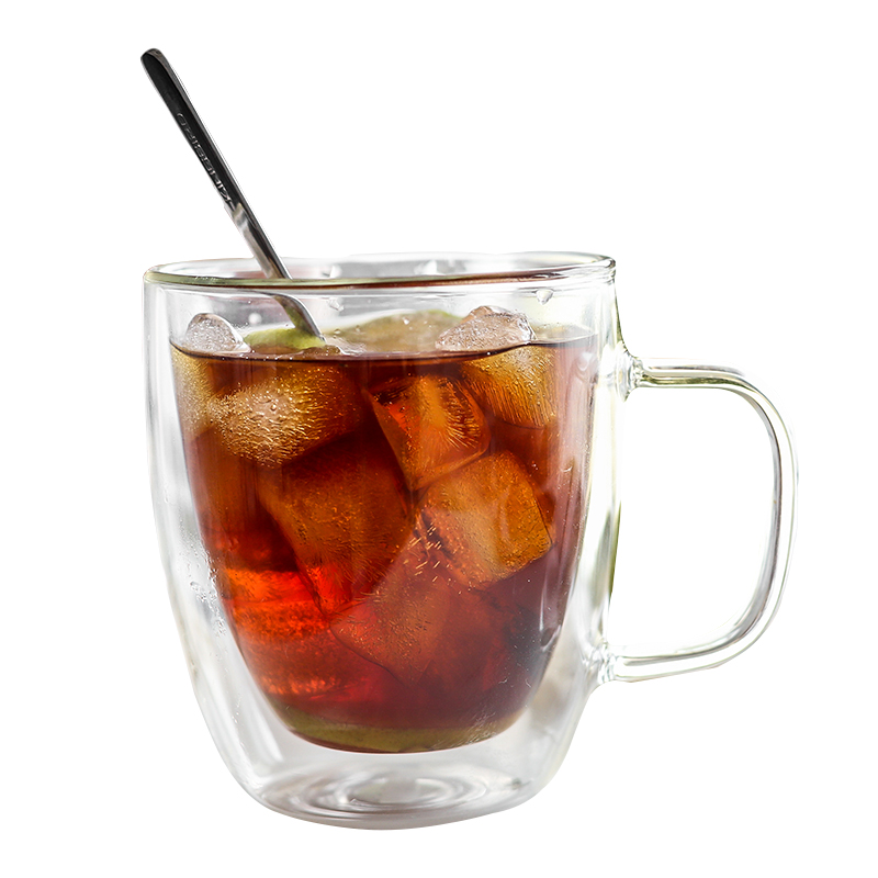 High borosilicate double wall glass cup for coffee drinking