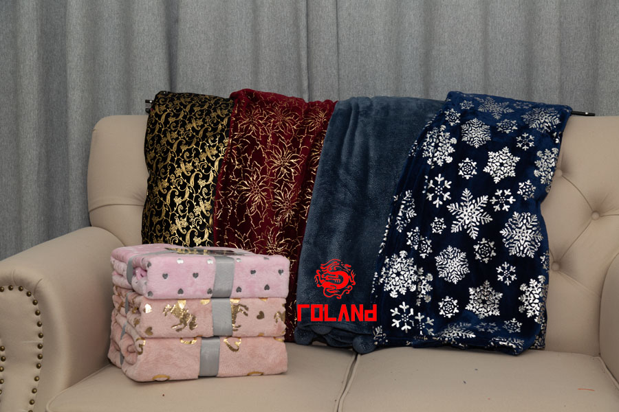 Flannel With Silver/Gold Foil Blanket/Throw