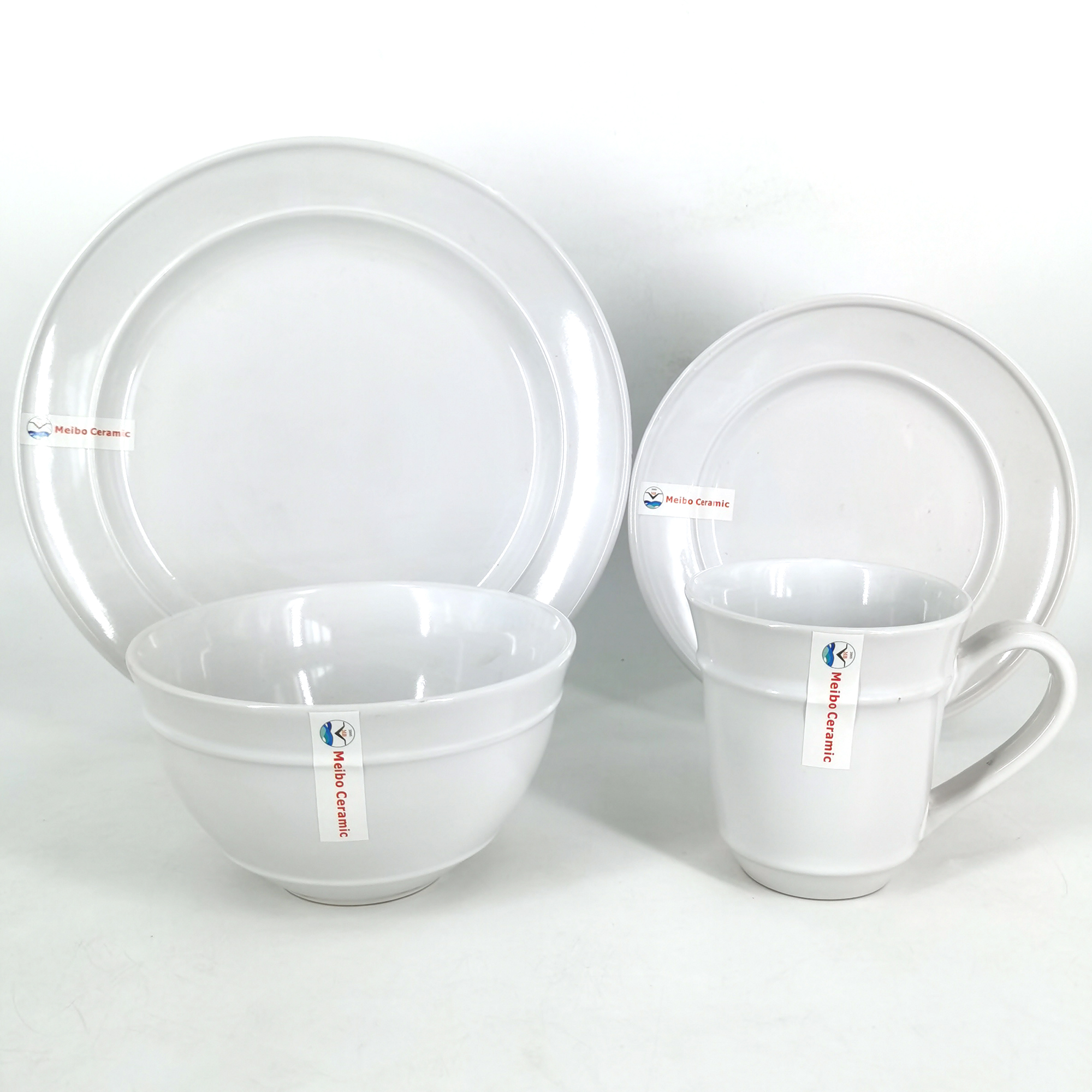 stoneware solid color glazed embossed 16pc dinner set