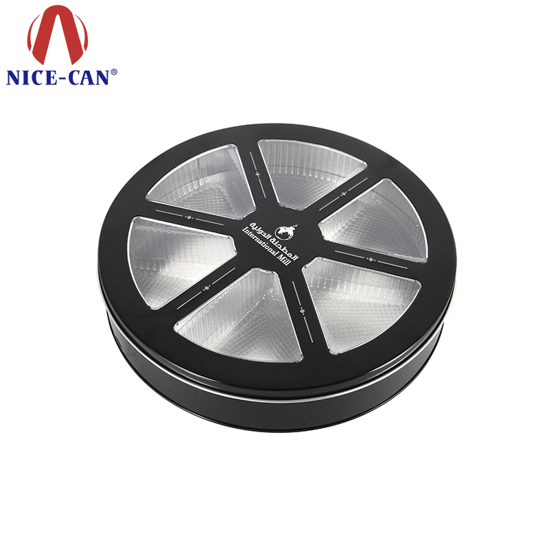 Rectangle Metal Gift Storage Tin Box With Clear PVC Transparent Window On Lid