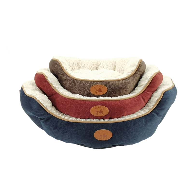 2020 new crocodile color contrast round pet bed