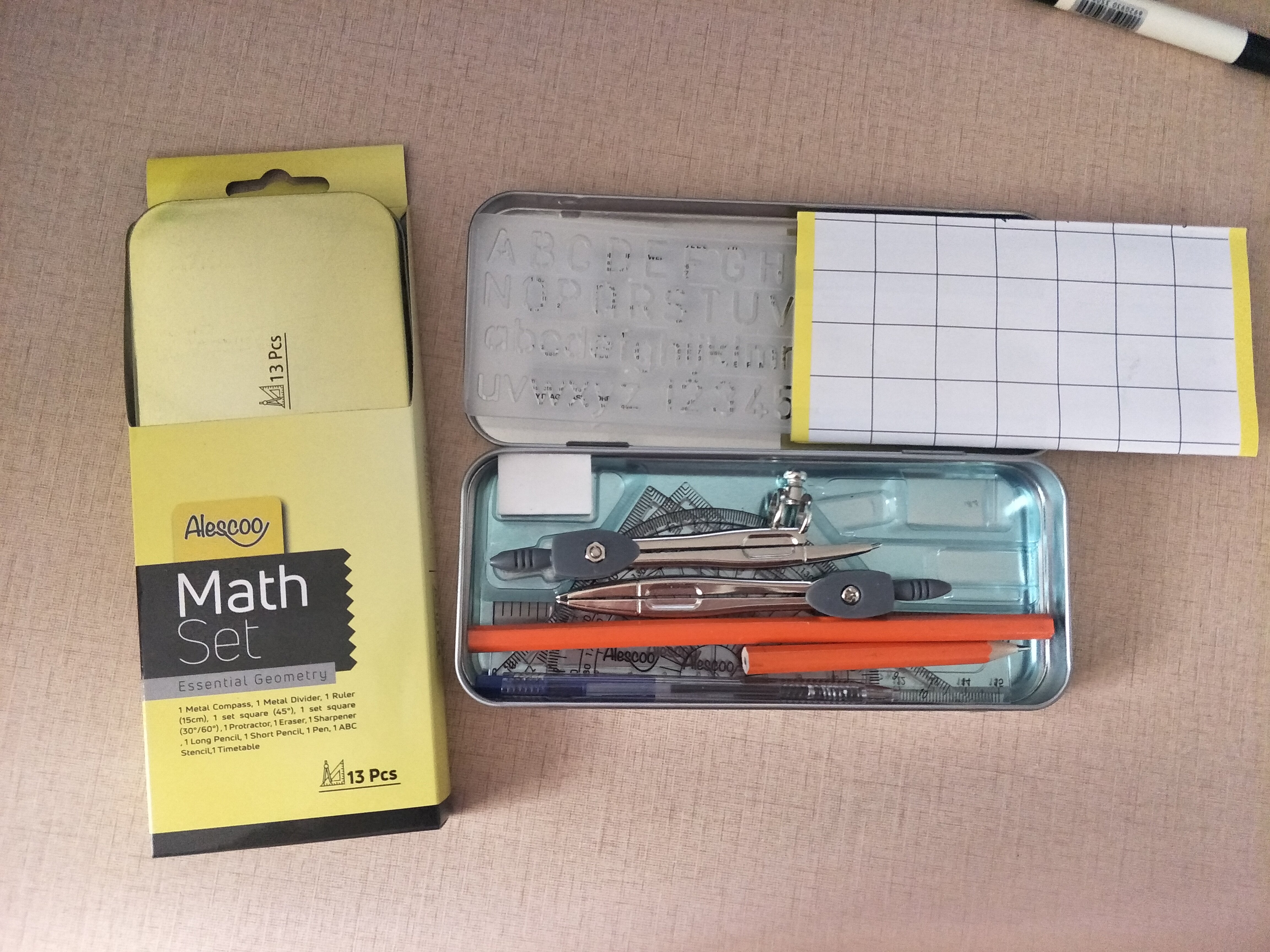 Geometry box ,math box, compass ruler sets