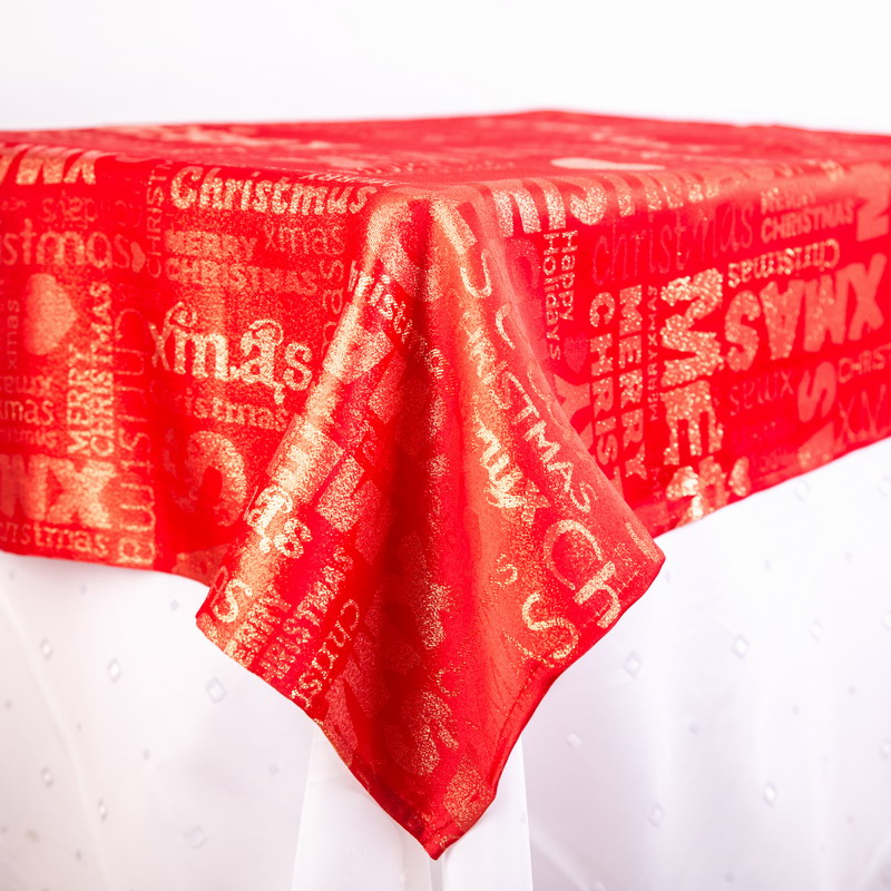 table cloth with gitter weaving christmas designs