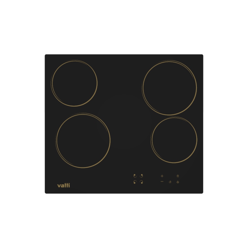 Vatti Chinabest ER4601T Electric Cooktop, thermomate 600mm 24 Inch Built-in Radiant Electric Stove Top, 240V Ceramic Electric Stove with 4 Burners, 9 Heating Level, Timer & Kid Safety Lock, Sensor Touch Control