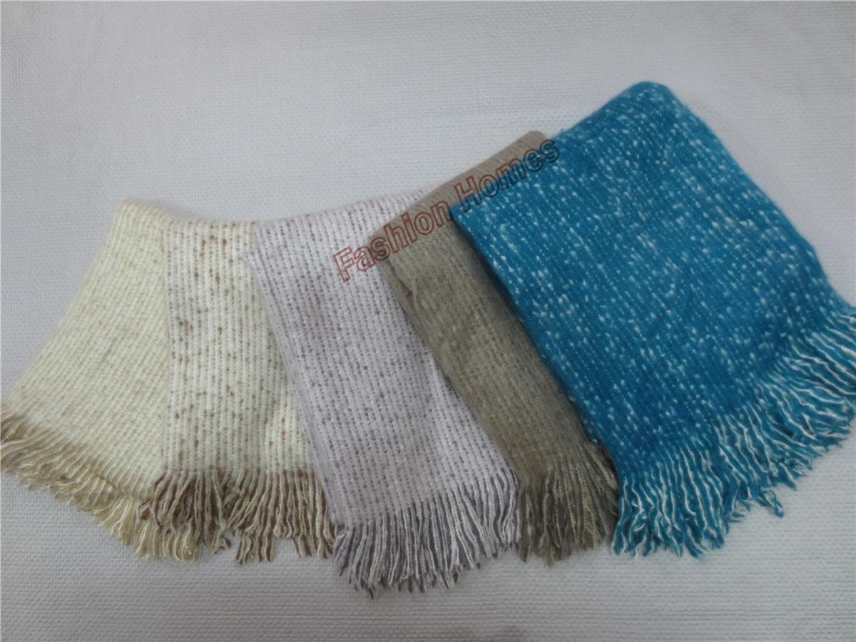 1 pc Mohair Flower yarn knit throw