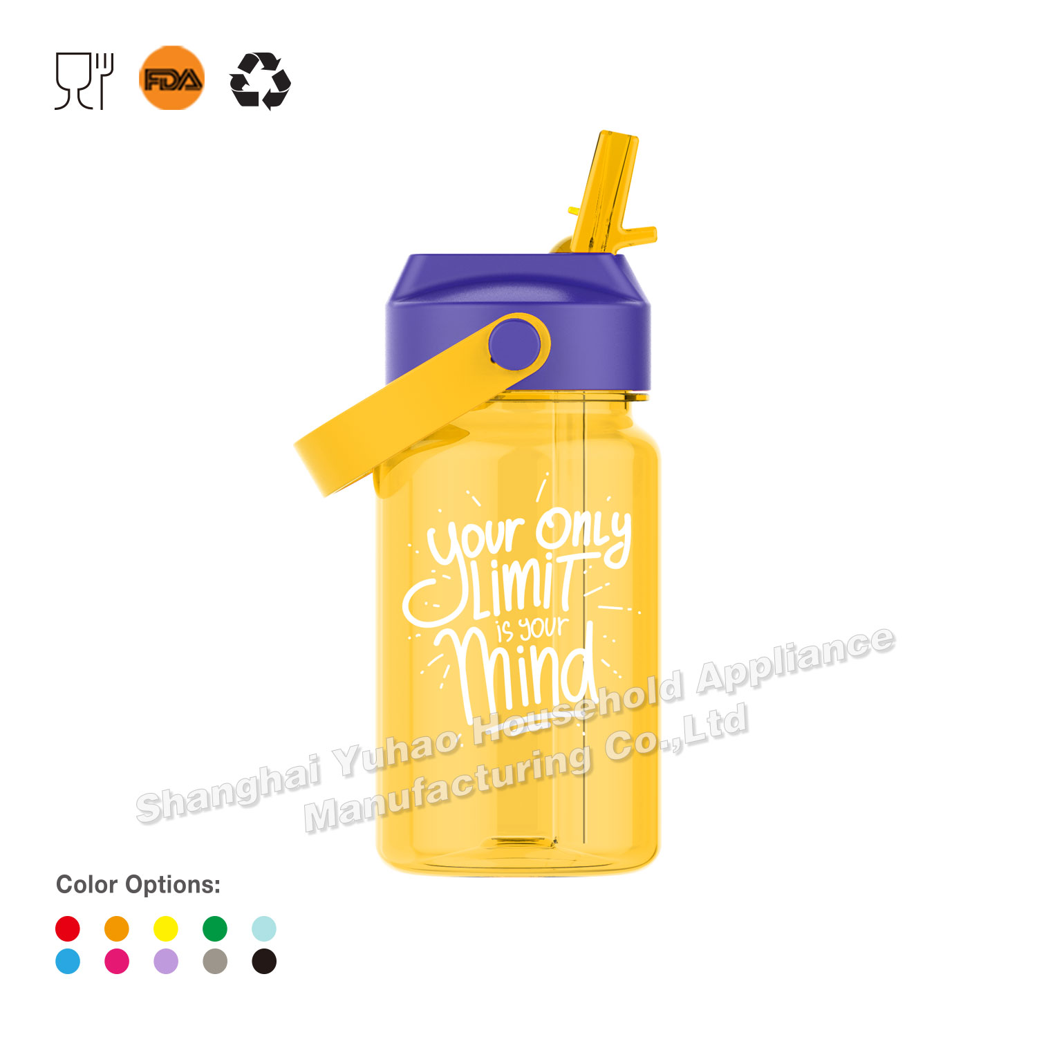 400ml Tritan Infuel Straw Plastic Water Bottle