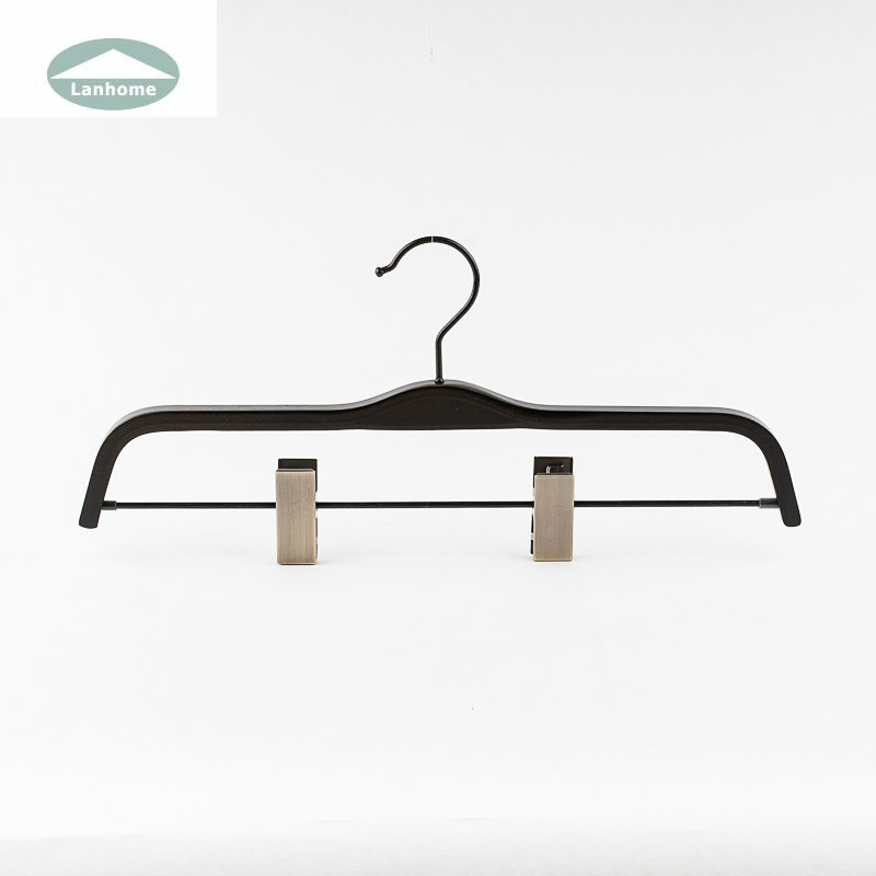 0182 Lanhome OEM Laminated Wooden Pant hangers For Trousers