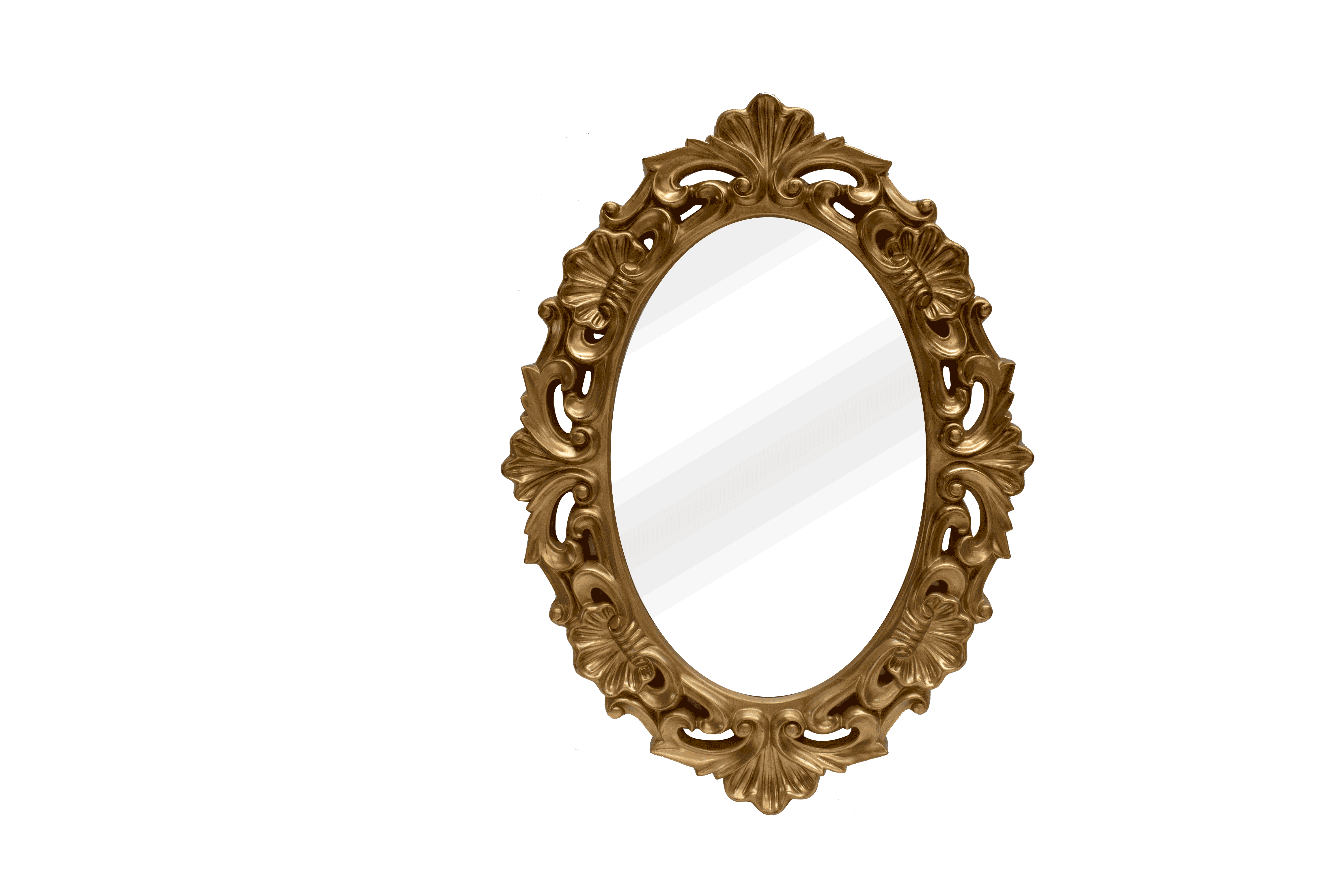 Home Decor designer vanity makeup mirror PU golden mirror bathroom
