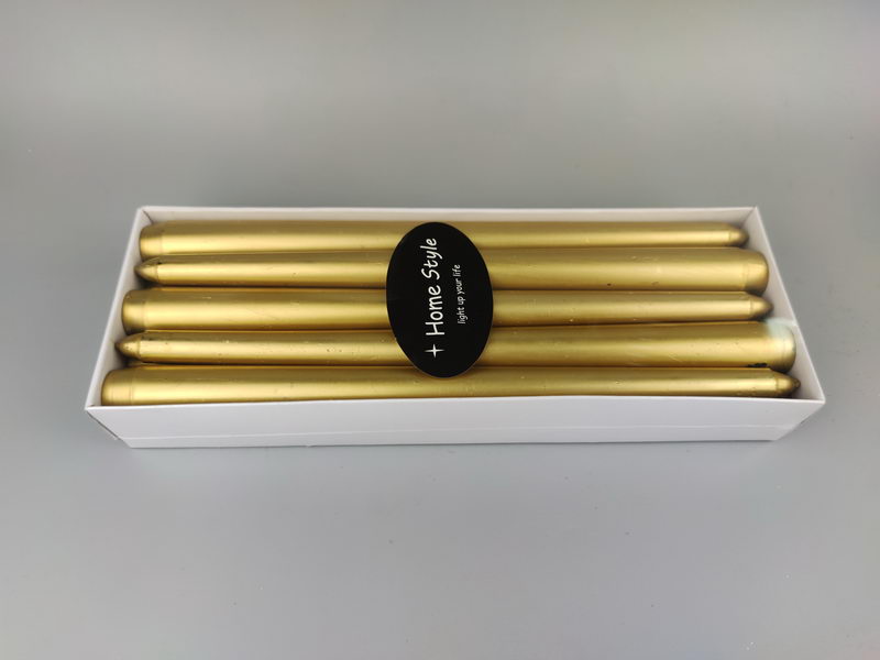 S/10 taper candles with metallic lacquer